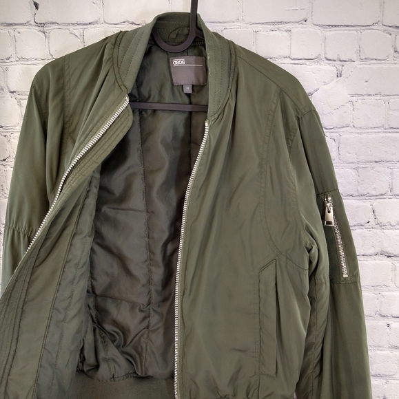 ASOS Design MA1 Padded Bomber Jacket Khaki-Green | Men's XS - Picture 9 of 13